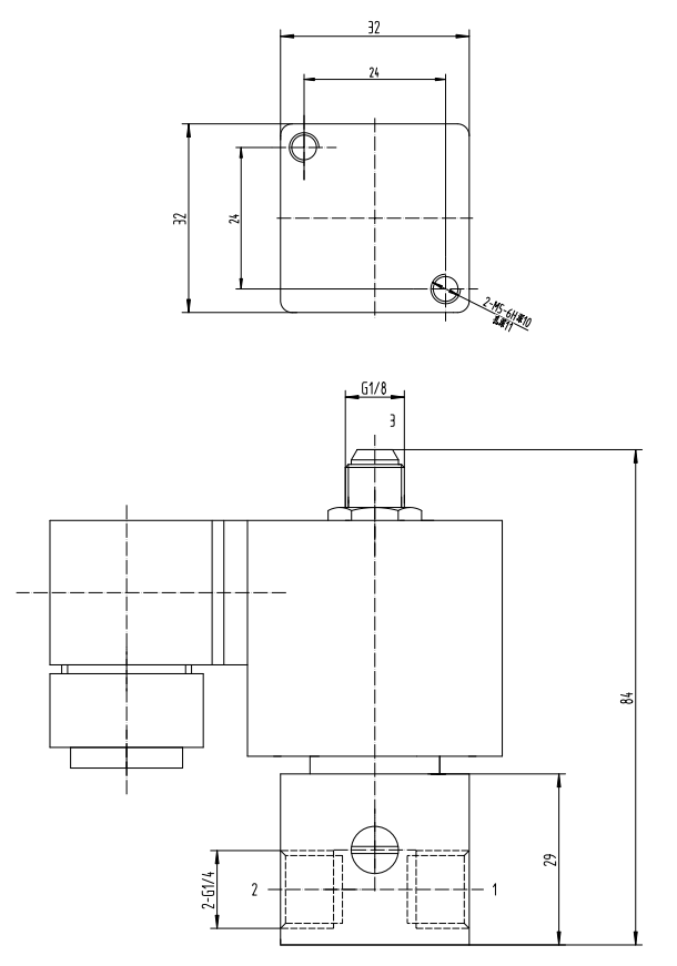 Three way normally closed stainless steel solenoid valve